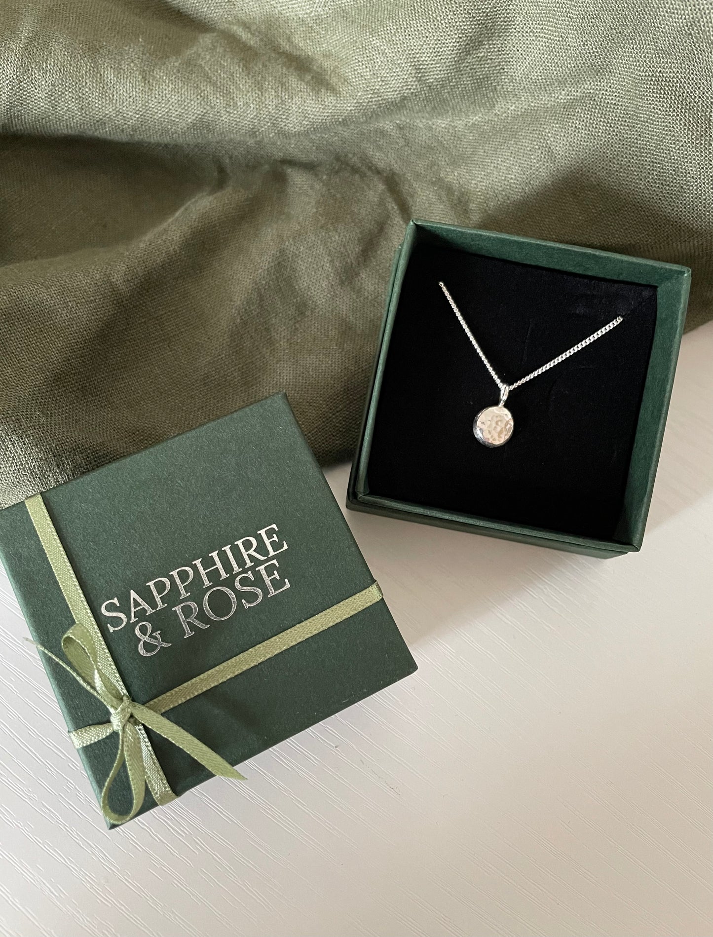 Hammered Silver Pendant Necklace