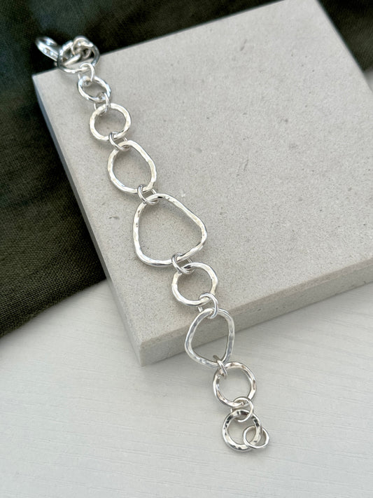 Organic Hammered Chain Bracelet