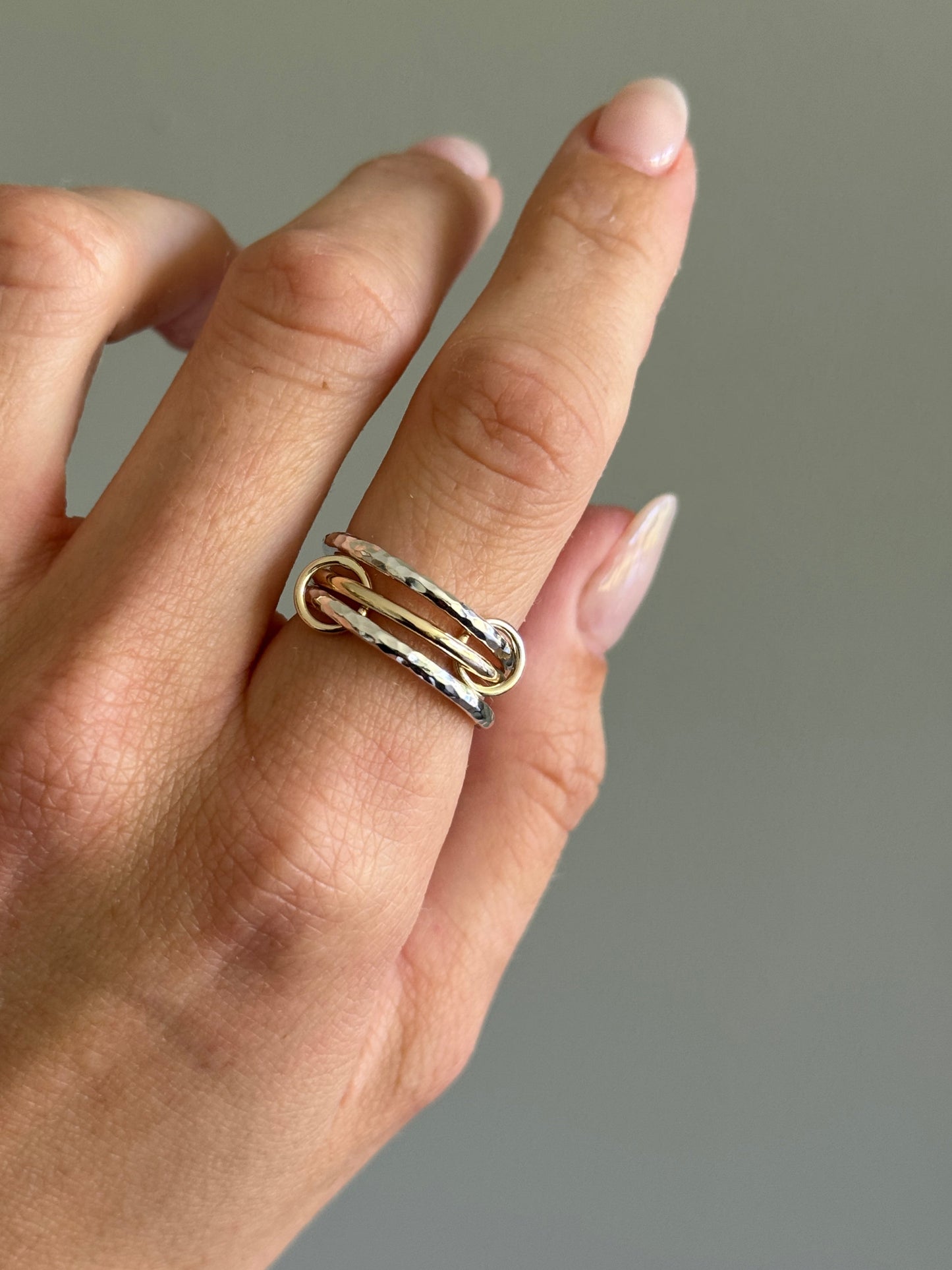 Mixed Metal Trinity Ring