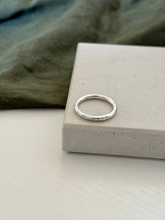 Chunky Hammered Stacking Ring