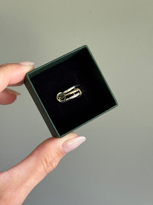 Mixed Metal Trinity Ring