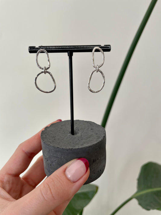 Small Hammered Statement Earrings