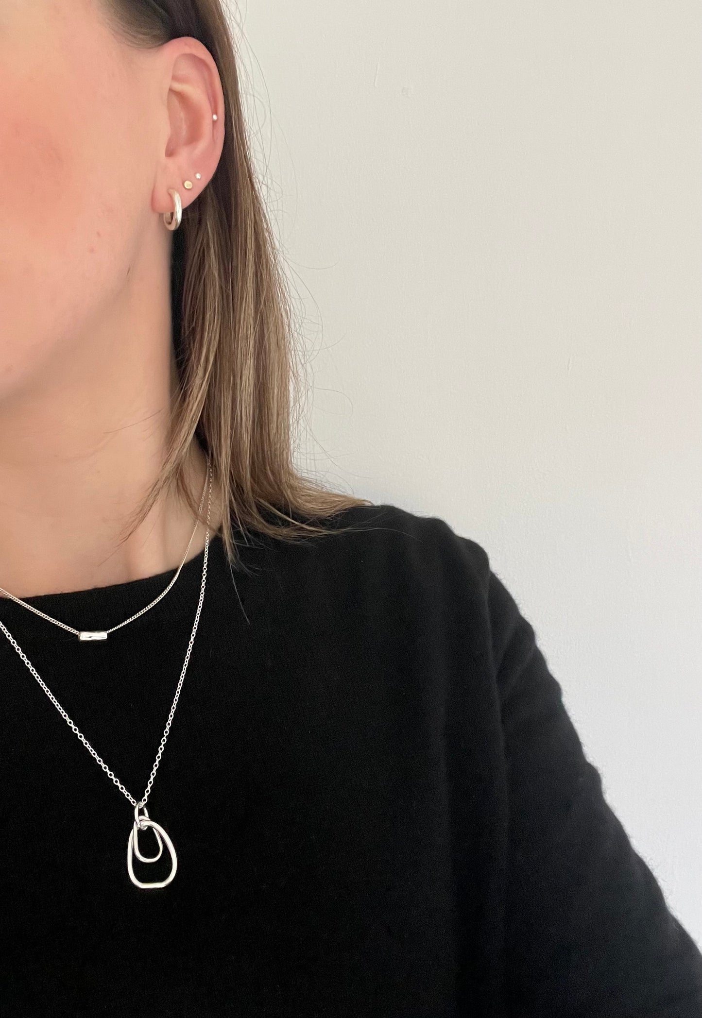 Hammered Huggie Hoops