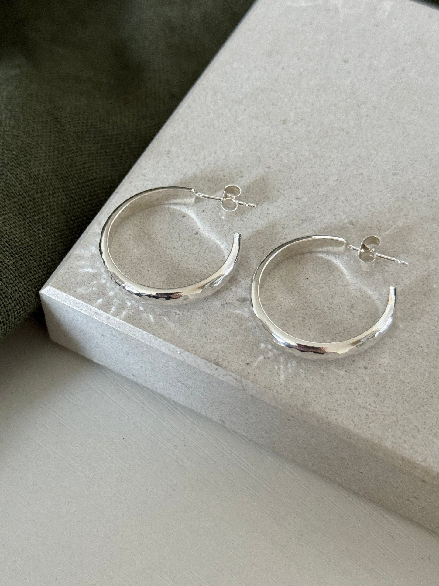 Chunky Hammered Hoops