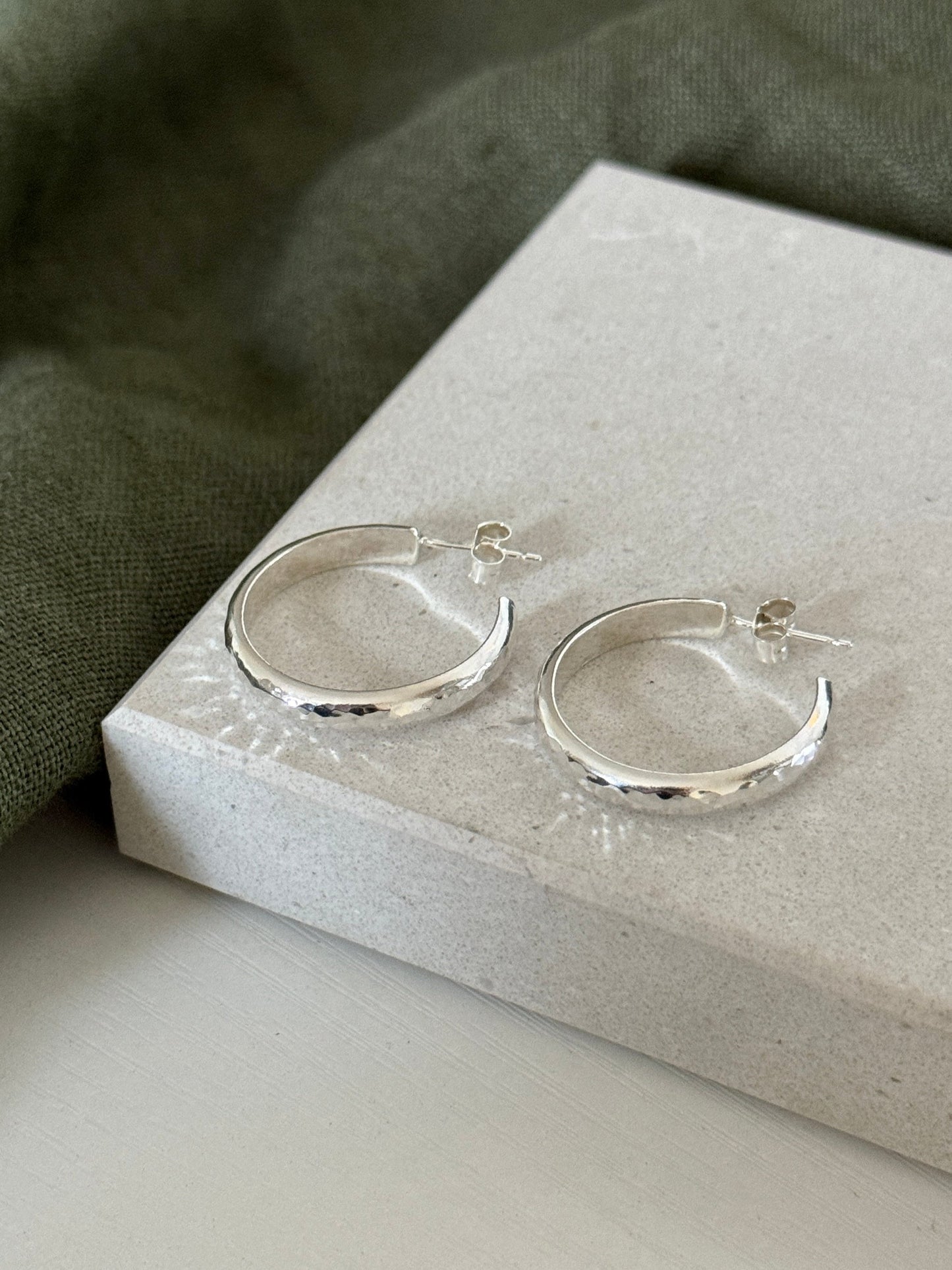 Chunky Hammered Hoops