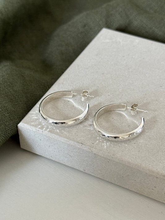 Chunky Hammered Hoops