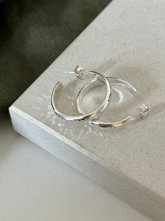 Chunky Hammered Hoops