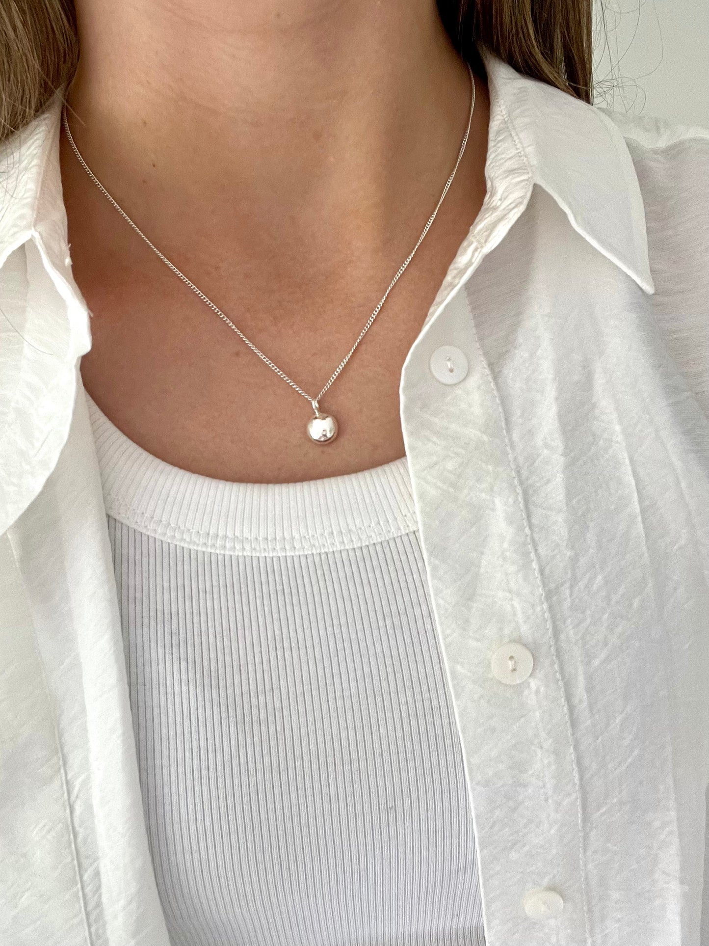 Small Organic Silver Necklace