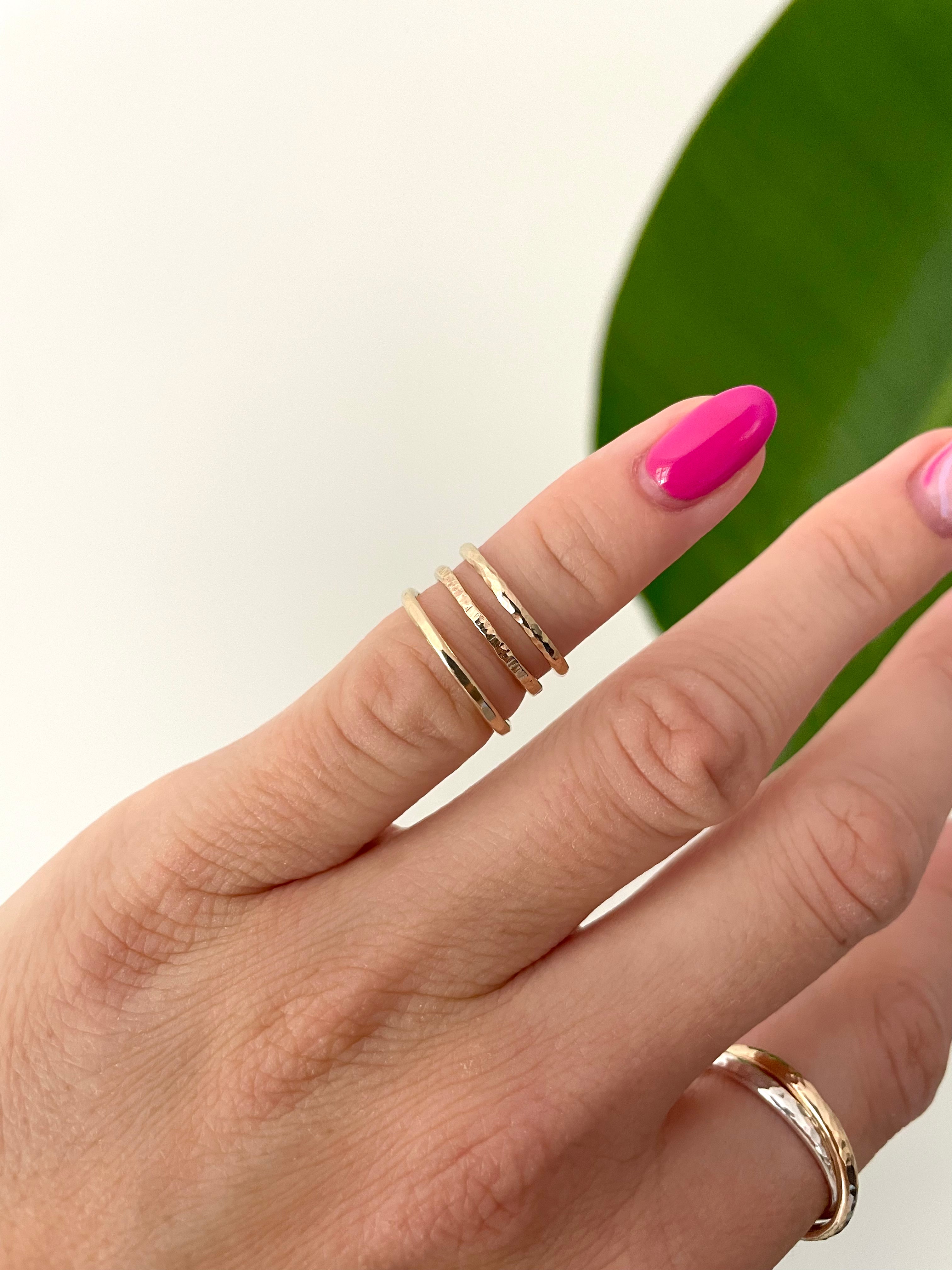 Gold Pinky Ring Sapphire and Rose Jewellery