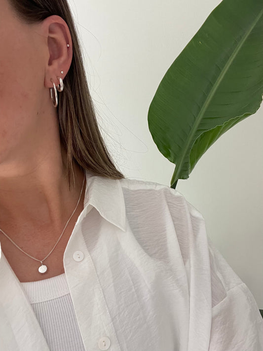 Hammered Silver Pendant Necklace