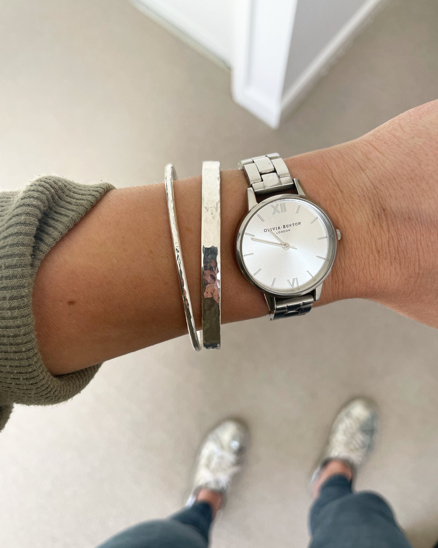 Chunky Hammered Bangle