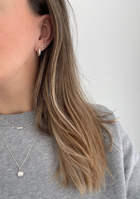 Hammered Huggie Hoops