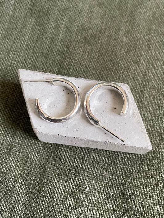 Hammered Huggie Hoops