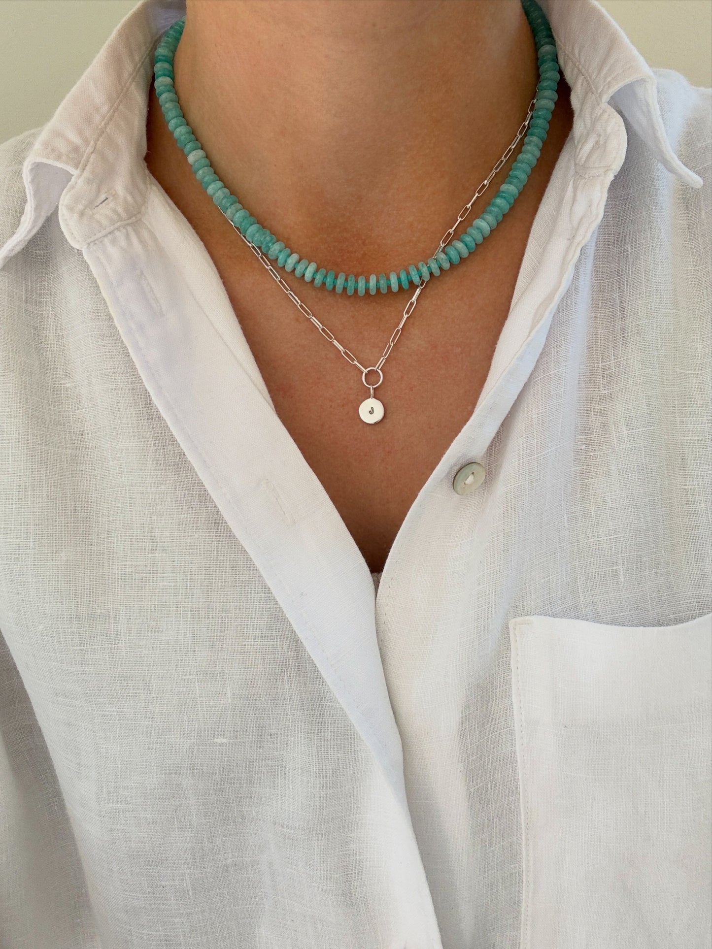 Aqua Jade Beaded Necklace
