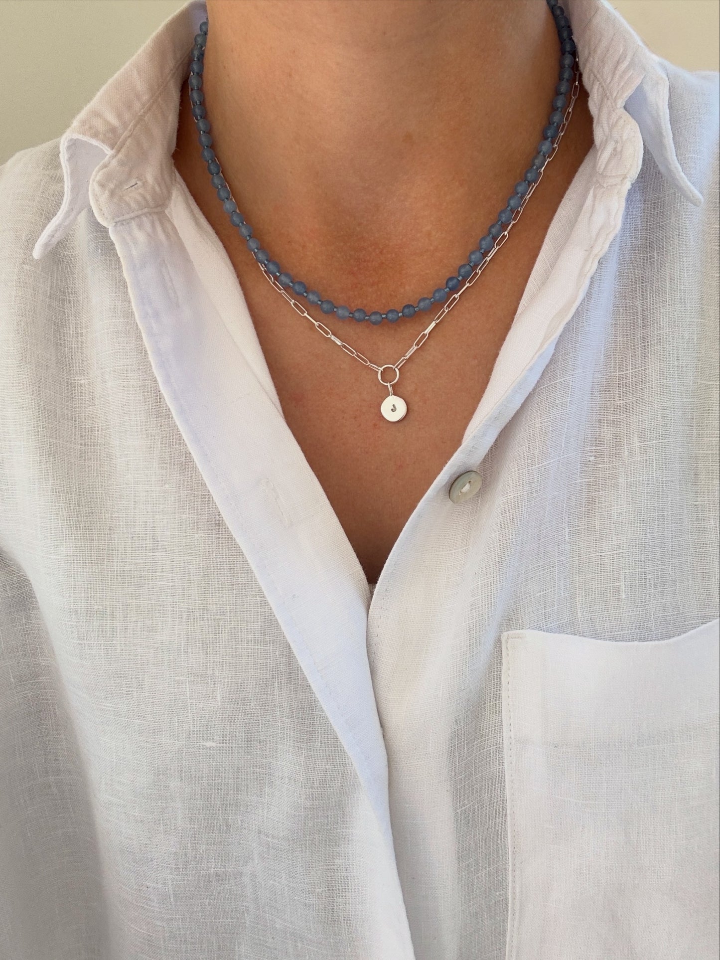 Cornflower Blue Beaded Necklace
