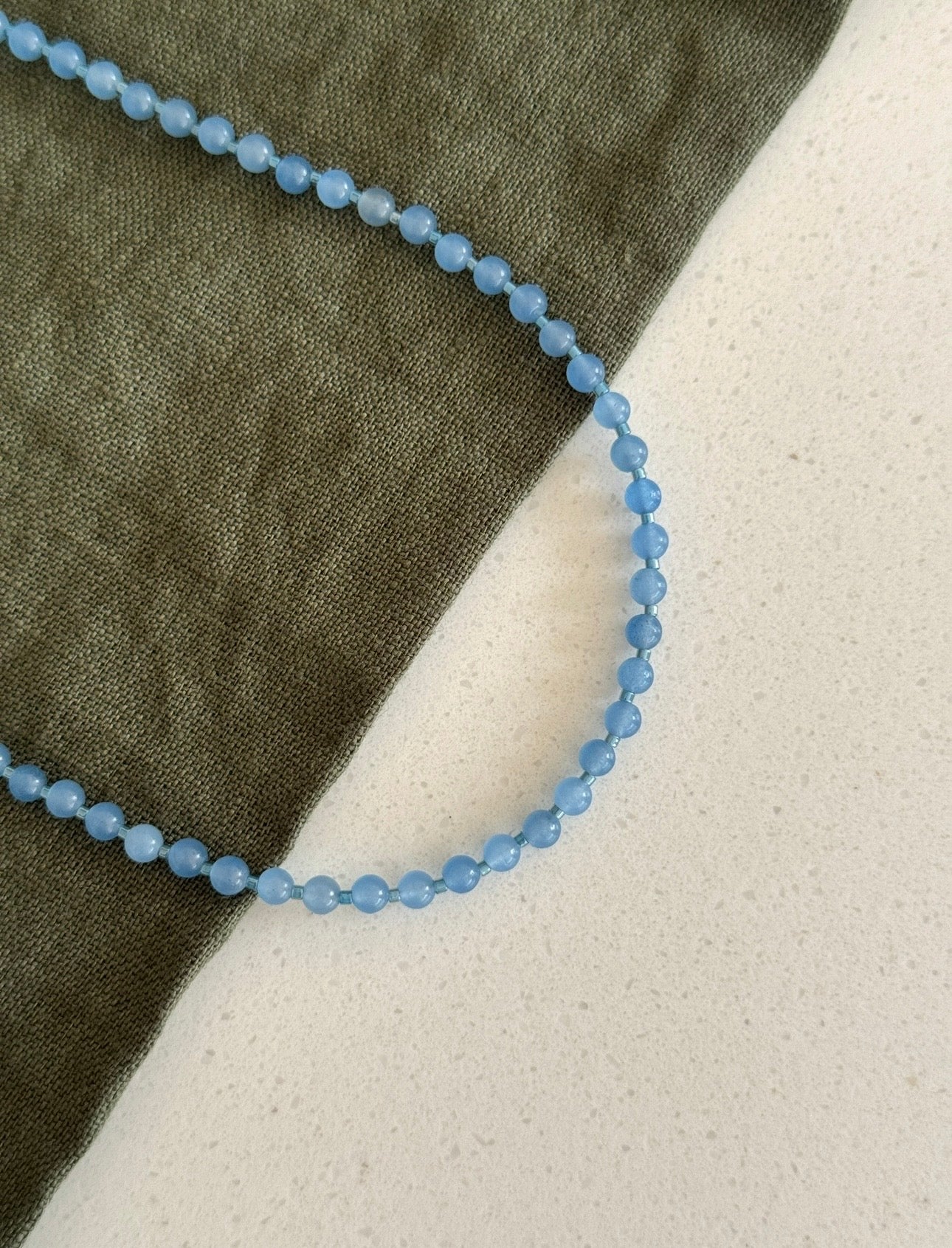 Cornflower Blue Beaded Necklace