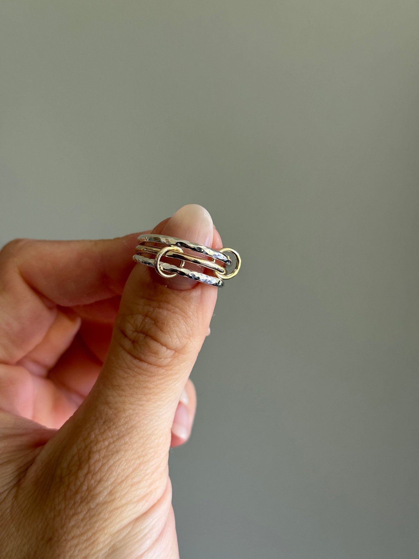 Mixed Metal Trinity Ring