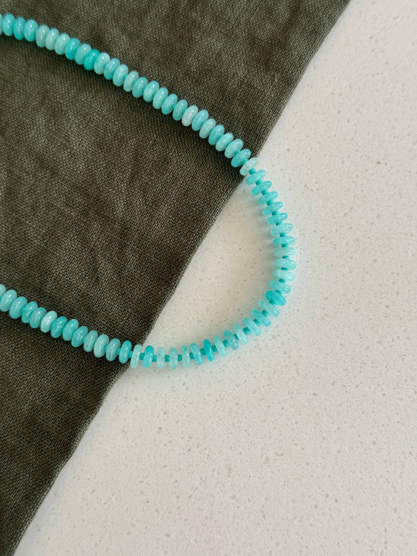 Aqua Jade Beaded Necklace