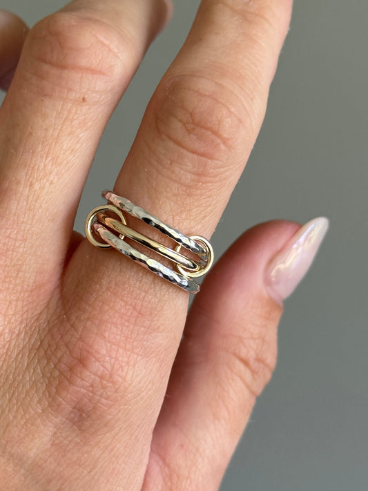 Mixed Metal Trinity Ring