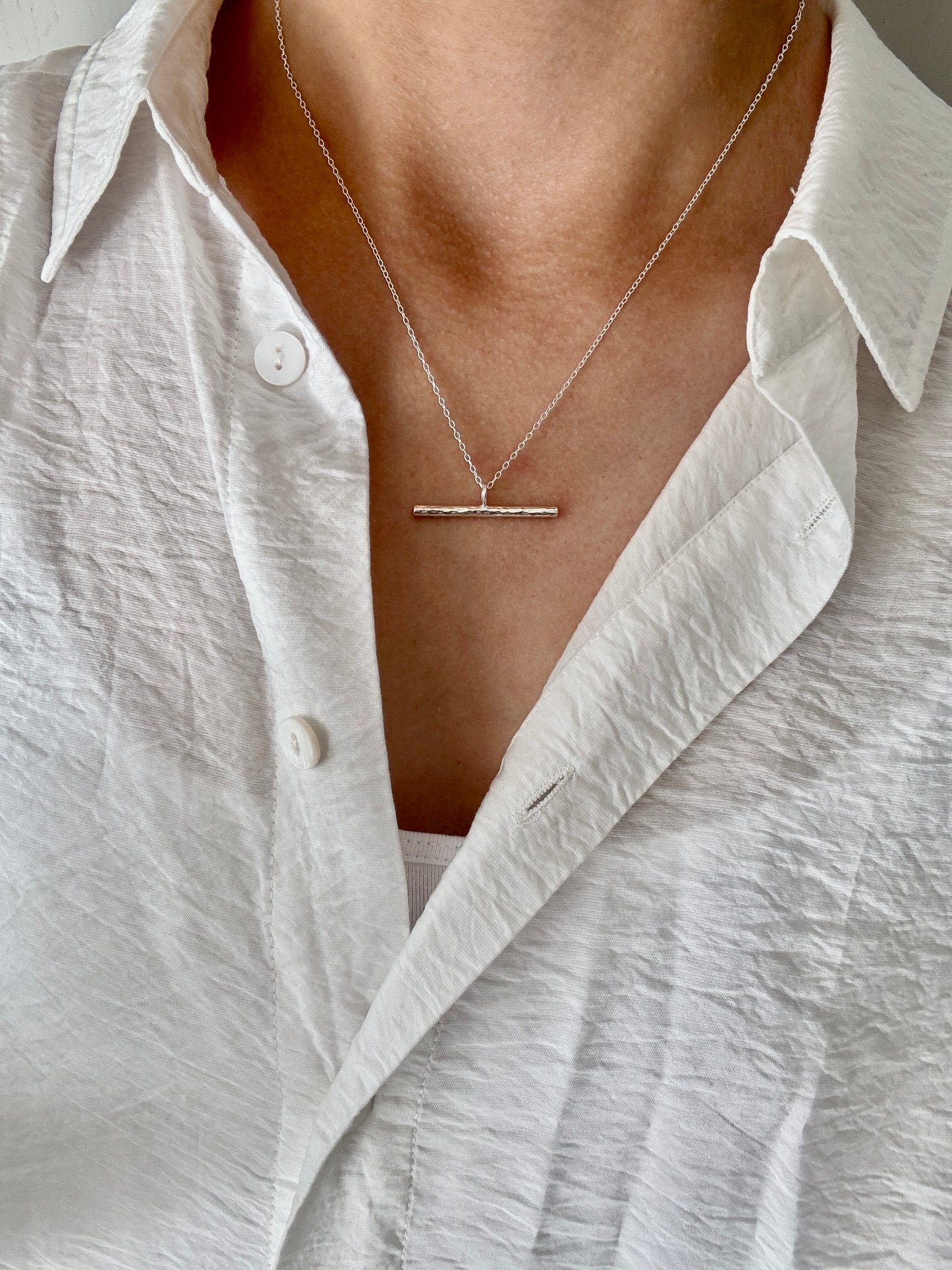 Dainty T Bar Necklace