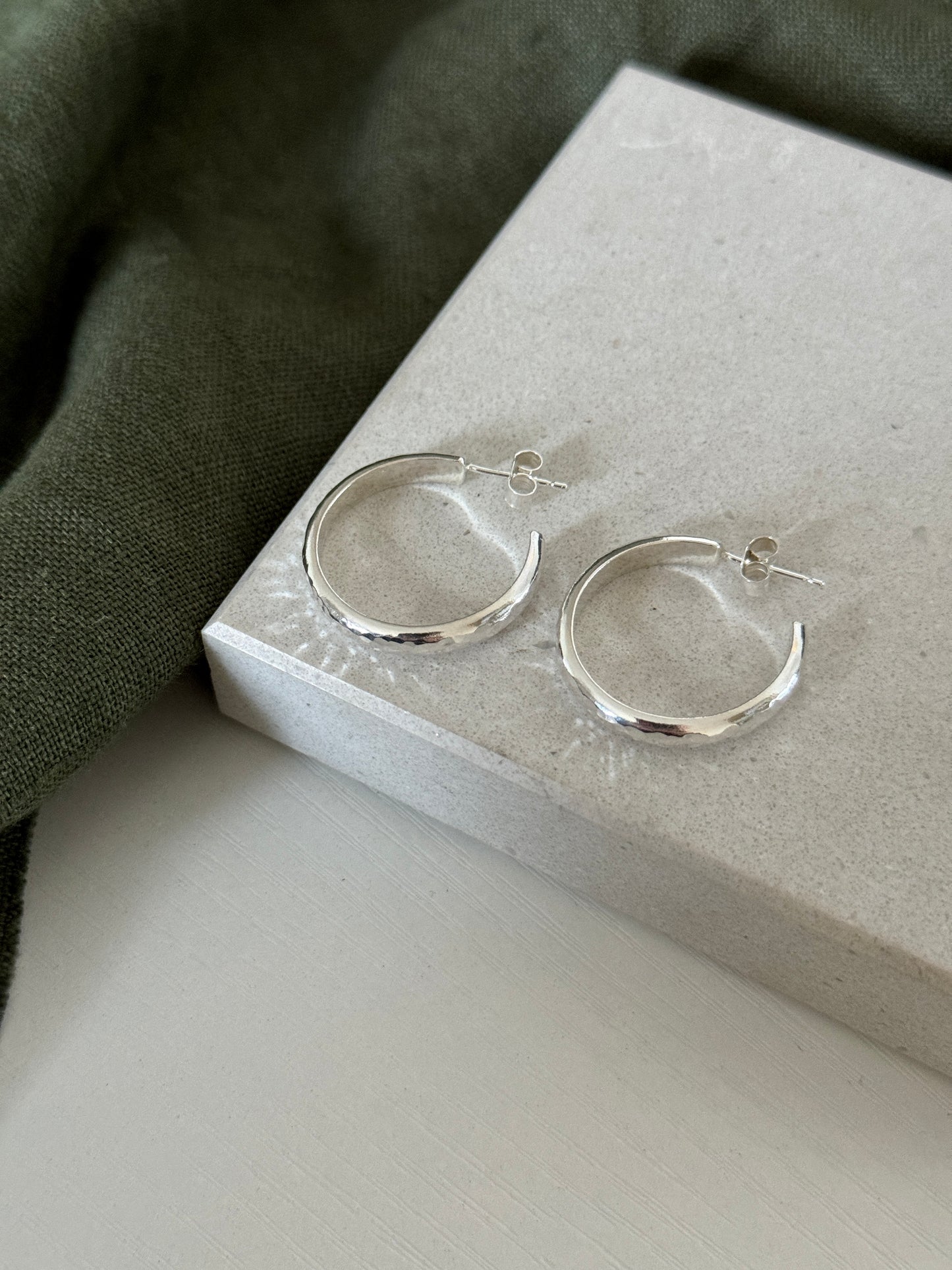 Chunky Hammered Hoops
