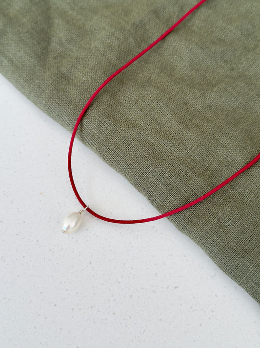 Cord Necklace with Pearl